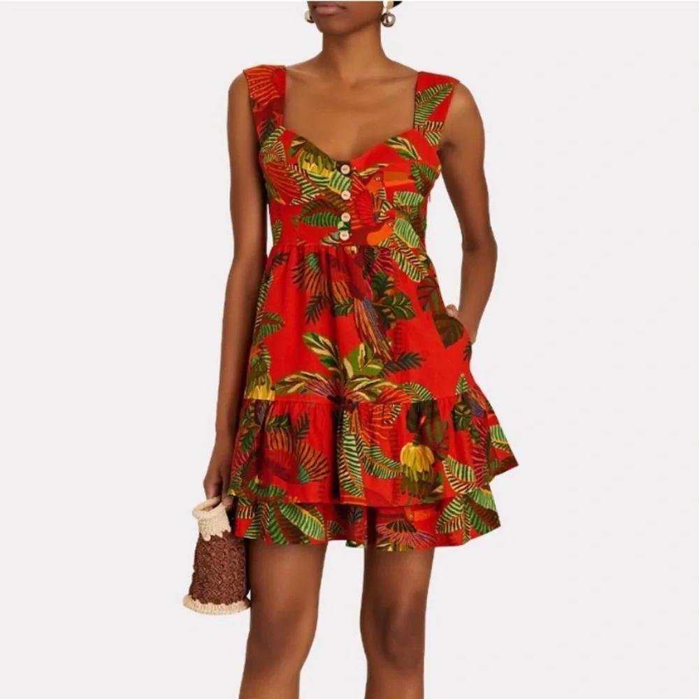 FARM Rio Red Tropical Mini Dress - Picture 1 of 16